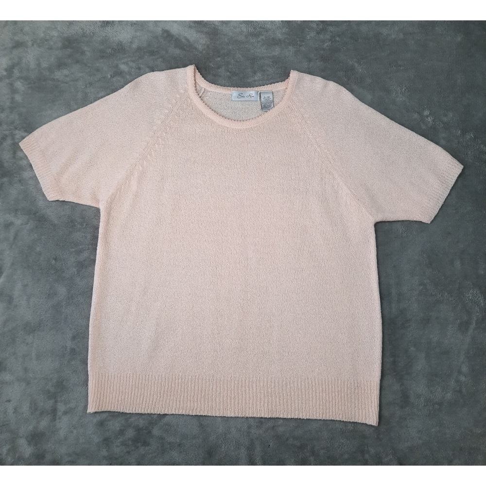 Vintage 90s Sweater Pink Womens Large Cottagecore Academia Old Money Grandmacore